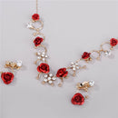 Women Fashion Ear clip & Neckless set 2pcs Elegant Jewelry Dress Accessory-j .3C