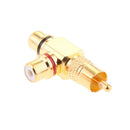 2x RCA Plug Male to 2 RCA Socket Female Connector Adaptor