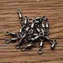 250pcs Barrel Rolling Swivels Snaps Strong Fishing Line Connector Solid Rin P5M4
