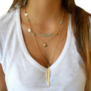 Women's Necklace Choker Multi Row Chain Collar Necklace (Q)