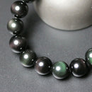 6A Rainbow Handmade Jewelry Obsidian Bead Elastic Bracelets Bangle Natural Agate