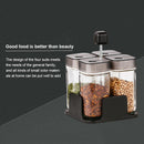 1 set Glass Spice Jar Seasoning Box Salt Sugar Pepper Shaker Condiments Bot S9V6