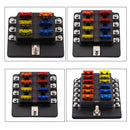 8 Way Blade Fuse Block Box Holder LED Light 12-32V Circuit Caravan Truck Car