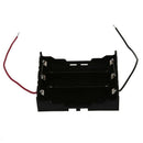 Black plastic 3 slots 2-core 3 x 3.7V 18650 battery holder container I6W6