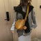 Women Leather Shoulder Crossbody Bag Messenger Bucket Handbag (Light Brown)