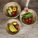 Storage Basket, Natural Handmade Bamboo Baskets Fruit and Vegetables Fruit