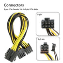 (5-pack) PCI-E 8-pin to 2x 6+2-pin Power Splitter Cable PCIE PCI Express 5X K9I9