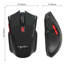 Wireless Mouse Optical Ergonomic 2400DPI Adjustable + Mouse Pad for Laptop