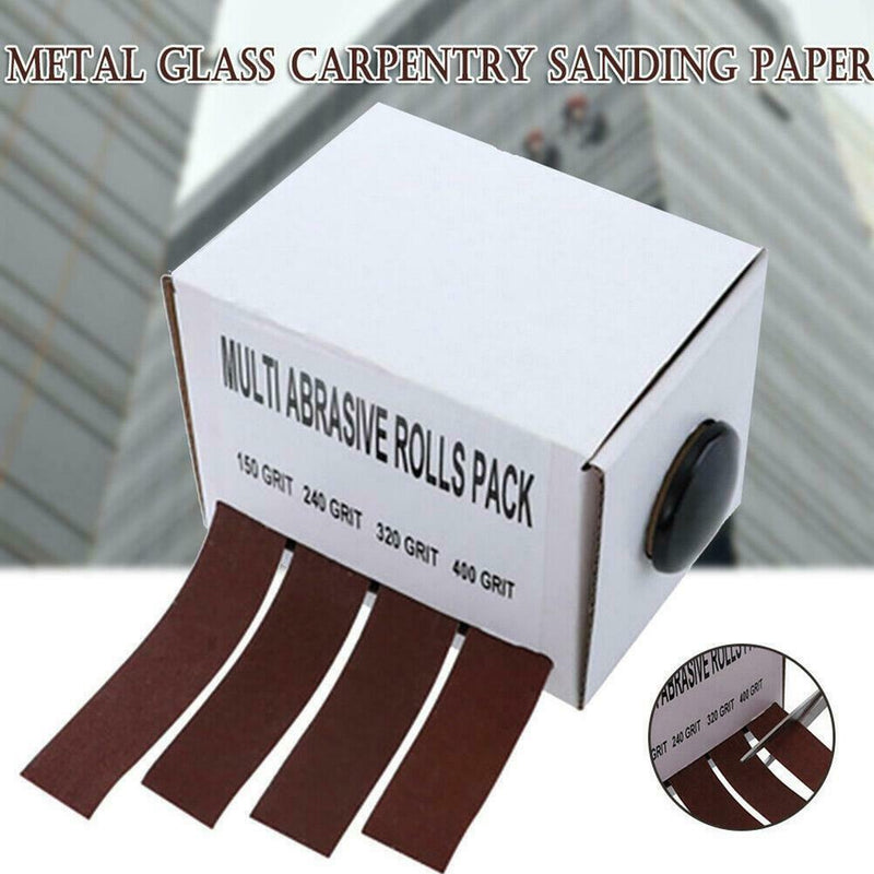 Abrasive Paper with Dispenser Drawable Emery Cloth Roll Carpentry Sand Paper