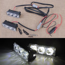 2PC Car Auto 3 LED 12V High Power White DRL Day Running Light Fog Lamp Universal