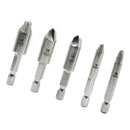 5x Screw Extractor & Drill Bit Set - Heavy Duty High Speed Steel Remover Kit
