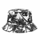 Canvas Fisherman Hat Unisex Printed Coconut Tree Double-Sided Wearing Cap O M7L2