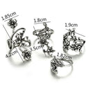 4pcs/set Mid Midi Above Knuckle Joint Ring Band Tip Finger Stacking Punk Rings
