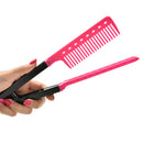 Folding V Comb Hair Straightener Hairdressing Salon Straightening Brush Usefu Gw