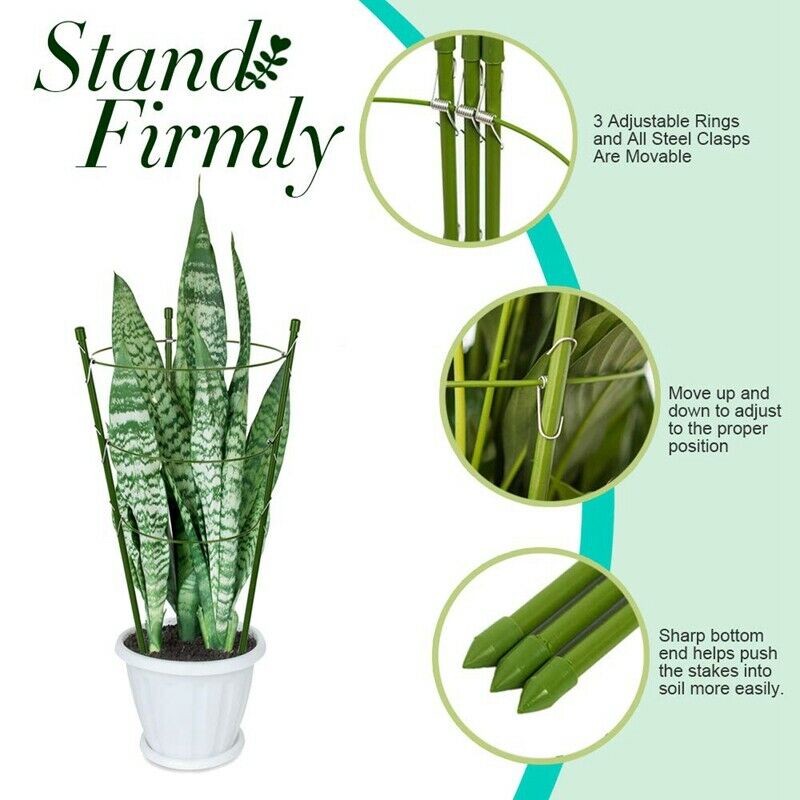 2 Pack Plant Support Cage Metal Rust Resistant Garden Plant Support Ring Pl