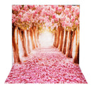 1.5m*1m Sakura Flower Road Photography Backdrop Cloth Wedding Background DIY