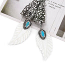 Simple Leaf Shape Acrylic Pendant Earrings Rhinestone Earrings Women'S Pend