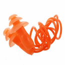 5X(Swimming Sleeping Orange Silicone Ear Plugs 55cm Long String I2Q5)