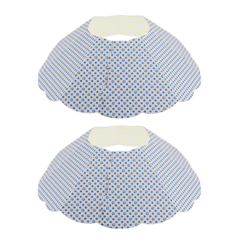 2x Pet Anti-bite Paper Collars Dog Resuable Collapsible Collar Paw Pattern-L