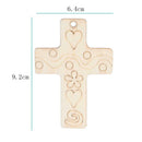 10pcs/set Wooden DIY Cross Pendant Hanging Ornaments with Rope Party Decor