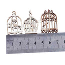 50pcs Wood Chips Bird Cage Shape DIY Pendant Home Wall Album Decoration