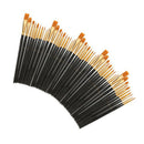 50 Pcs Paint Brushes Nylon Hair Brushes for Acrylic Oil Watercolor Painting