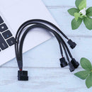 4pin IDE Molex to 4-Port 3Pin/4Pin Cooler Cooling Fan Splitter Power Cable