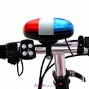 6 LED Bike Police Front Light Warning Siren Cycling Electric Horn Bell