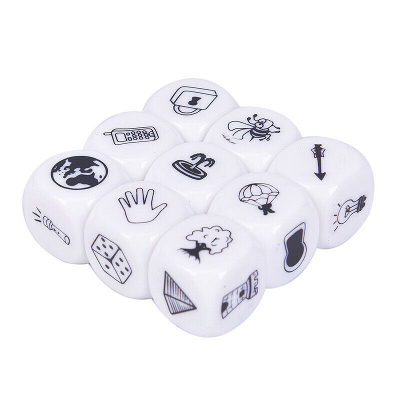 9pcs Story Dice Puzzle Board Game Telling Story Children Funny English  OZ