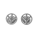 1 Pair of earrings Peace Symbol Round Stainless Steel 316L