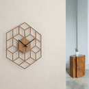 1 Pcs Hexagon Wood Wall Clock Advanced European Minimalist Geometric Lines