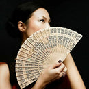 Ladies Fragrant Sandalwood Hand Fan Wooden Scented For Wedding Kit. Party B3Z5