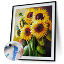 Painting By Numbers Kit DIY Sun Flowers Hand Painted Canvas Oil Art Picture A