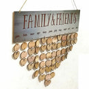 Wooden Birthday Calendar Board DIY Family & Friends Birthday Sign Special D Z1W8