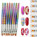 8pcs UV Gel Nail Art Brush Set Painting Pen Home Salon Manicure Tool Petal Shape