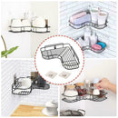Bathroom Kitchen Shower Caddy Shelf Triangular Wall Corner Rack Black Organ J7W4