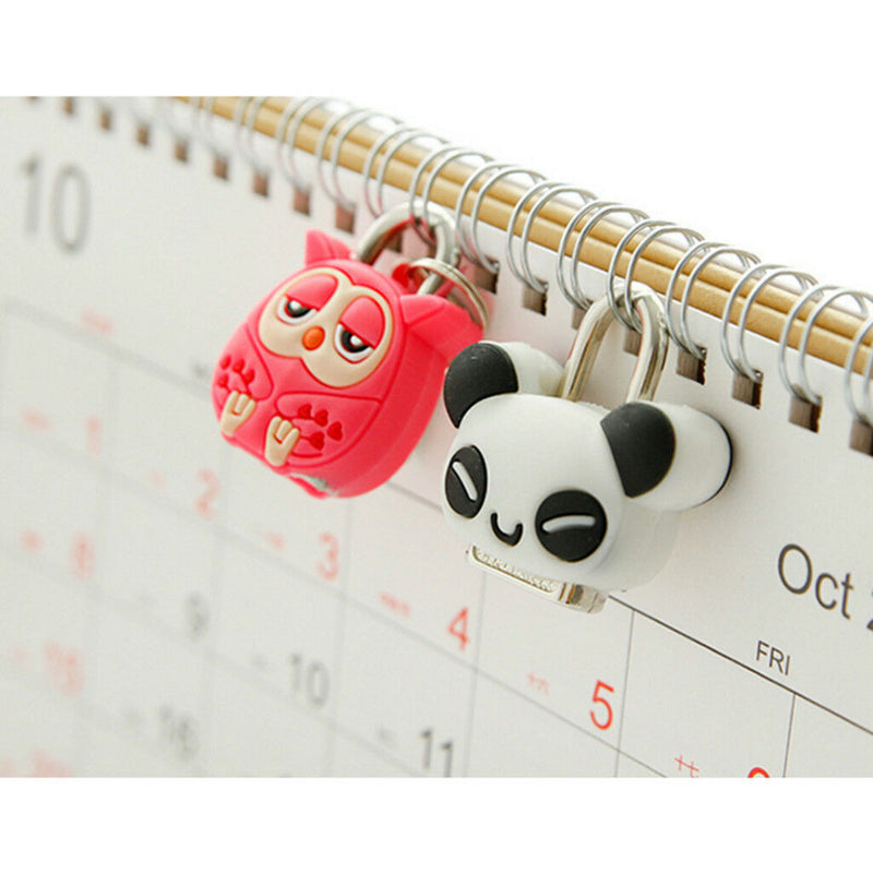 1 Set Red Owl Padlock Security Lock With Key Kid Gift Travel Lock Bag Lock