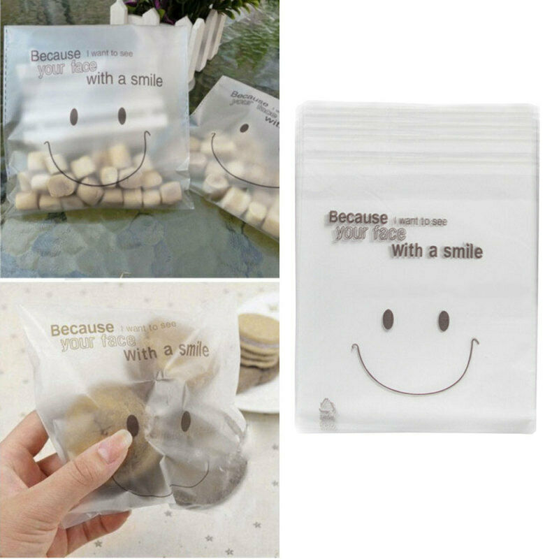 1 X Plastic Candy Biscuit DIY 50Pc Self-Adhesive Matte Thin Bag