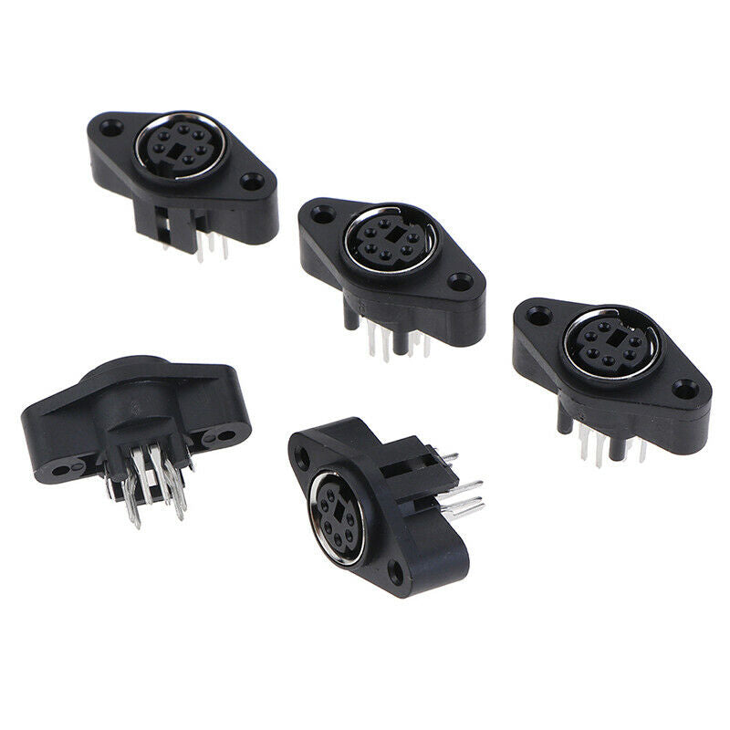 5PCS MDC/S Terminal Socket DIN Jack Connector  Mini PS2 6Pin 6P SocketB Gw