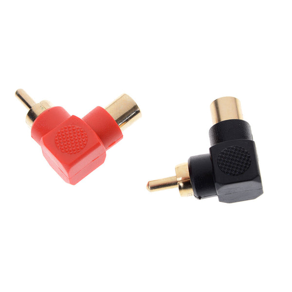 2pcs RCA Right Angle Male to Female Phone Adapters AV Plug Connector 90Degree 3c