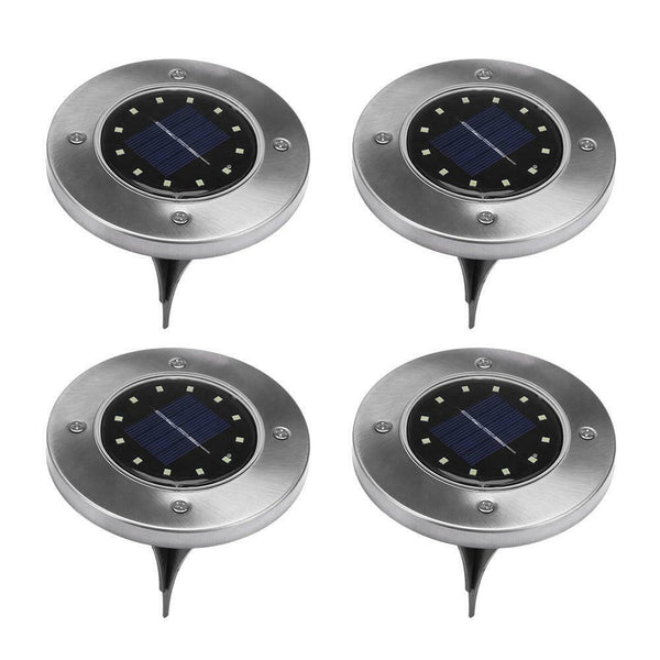 12 LED Solar Buried Light Path Waterproof Underground Lamp(4pcs/Warm White)