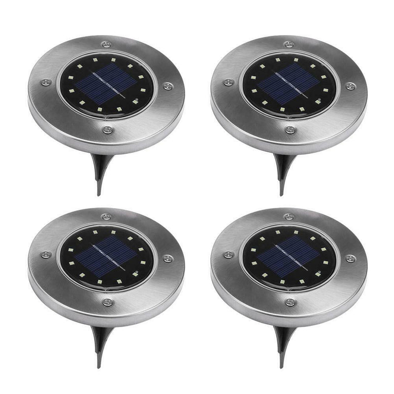 12 LED Solar Buried Light Path Waterproof Underground Lamp(4pcs/Warm White)