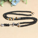 Black Stone Buddhist 108 Prayer Mala Bead Necklace Bracelet Tiger Eye Agate 6mm