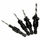 4pcs HSS Countersink Drill Bit Set + Quick Change Hex Shank Screw  LJ