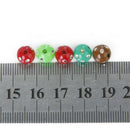 Lot of 100 plastic acrylic beads colored with strass glitter 8mm