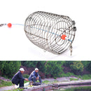 Cage Fishing Trap Basket Feeder Holder Stainless Steel Wire Fishing Lure3cT