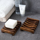 2Pcs Natural Wood Soap Tray Holder Dish Storage Bath Shower Plate Bathroom Wash