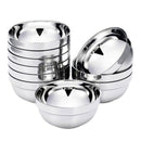 10 Pack Stainless Steel Bowls Set Double-Walled Insulated Baby Serving Bowl E7D2
