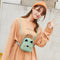 Women PU Leather Crossbody Messenger Bag Cute Cat Shoulder Backpack (Green)