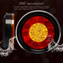 2Pcs 4Inch Round Led Amber Red Taillights With Rubber Grommet 16 Led 12V St